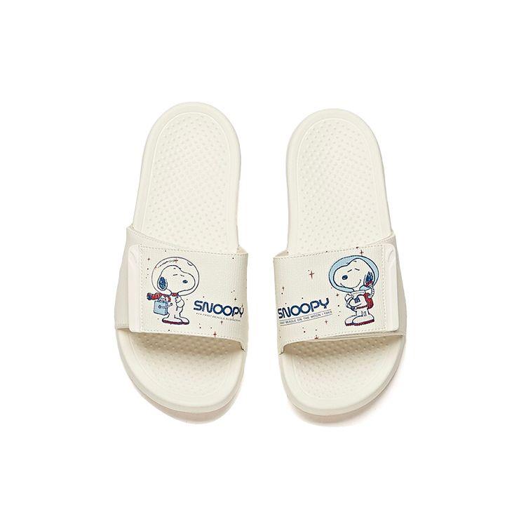 Anta Snoopy X  Lifestyle Series Durable Breathable Silent Slide Sandals Women Footwear White Blue 922126993-4