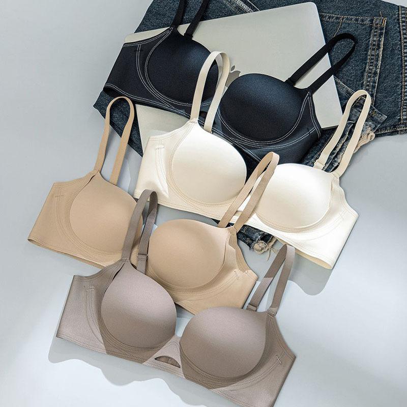 New Seamless Bra for Women, Breathable and Comfortable, Gathering Thick Small Bust Student Party Bra