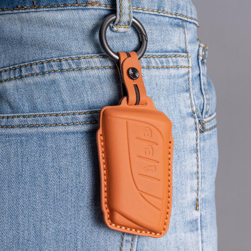 Leather Key Cover For Lexus  Es200 260 Es300 Nx200 Lx570    Car Key Case Holder Ring