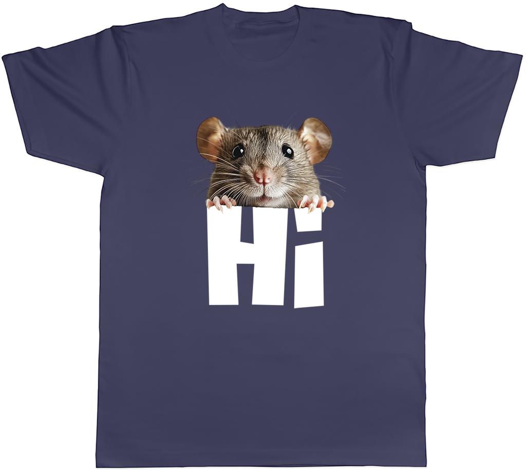 Peeping Mouse Saying Hi Funny Joke Unisexs TShirt Tee Gift Top