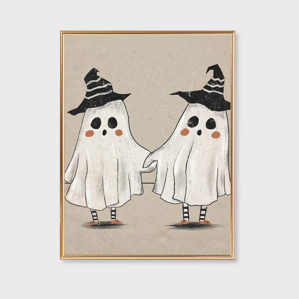 Halloween Wall Art Print Poster Halloween Canvas Painting Home Decor Funny Halloween Art Print Minimalist Cute Ghost Print Gift