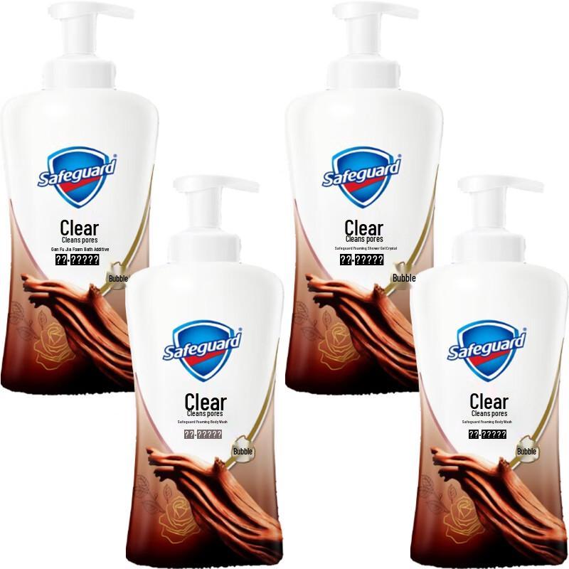 Safeguard Deep Ebony Rose Foaming Shower Gel (4 x 500g)