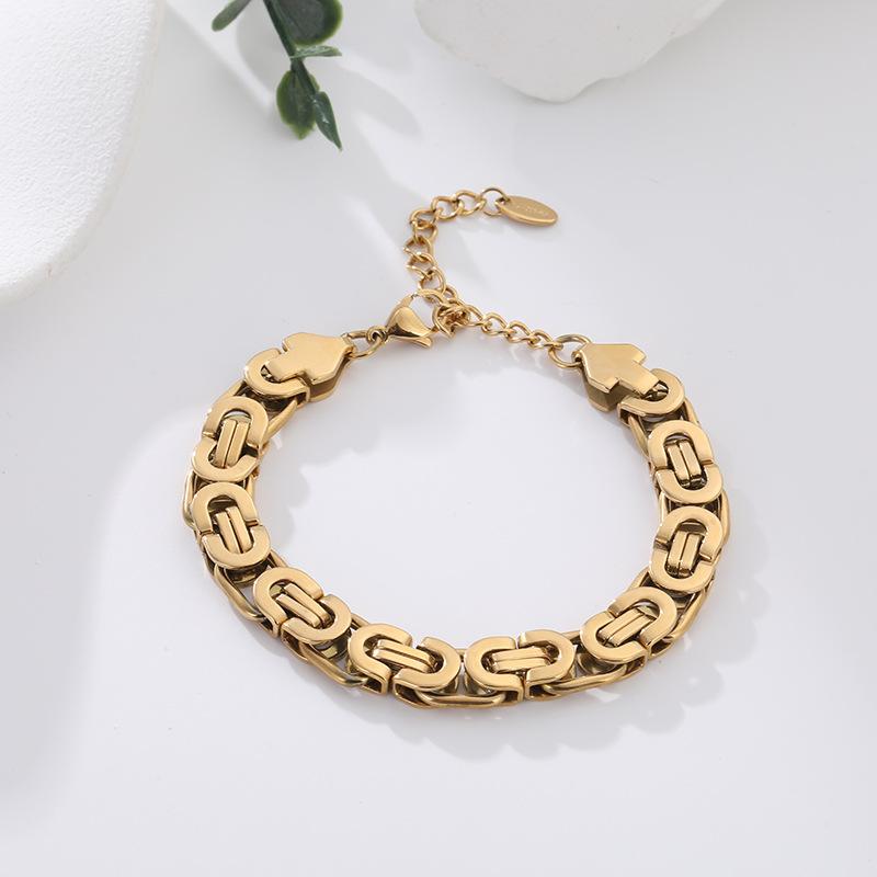 Hip Hop Retro Bracelet Titanium Steel Men'S Niche Design Heavy Industry Popular Bracelet