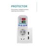 1pc 16A Metering Socket 220V Dual Digital Display Overvoltage/undervoltage Protector For Household Appliances