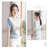 Women Summer New Ice Silk Round Neck Short Sleeve T Shirt Elegant Loose Thin Knit Top