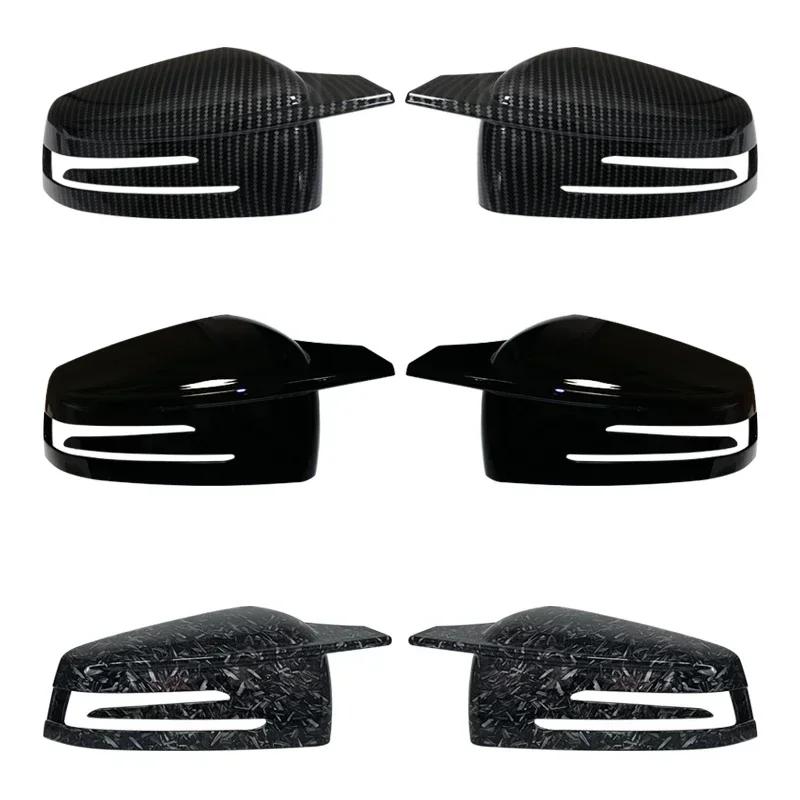 For Mercedes Benz C GLC S E Class W176 W246 W204 W212 W221 C117 X204 Sticking carbon Black Side Rearview Mirror Cover Caps