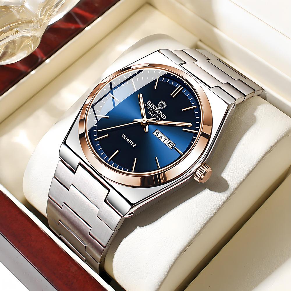 Luxury Business Quartz Men Wristwatch Waterproof Luminous Date Week Male Watch Stainless Steel Women Watches