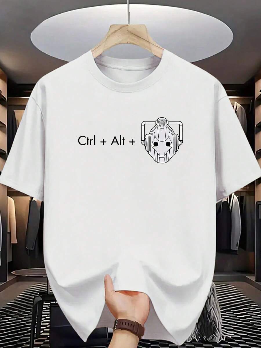 

Ctrl + Alt + Cyberman Graphic T-Shirt For Unisex - Dark Gray Sci-Fi Inspired Tech Design M