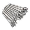 10Pcs Rotary File Milling Cutter Carbide Grinding Head Woodworking Reaming Carving Router 3x6