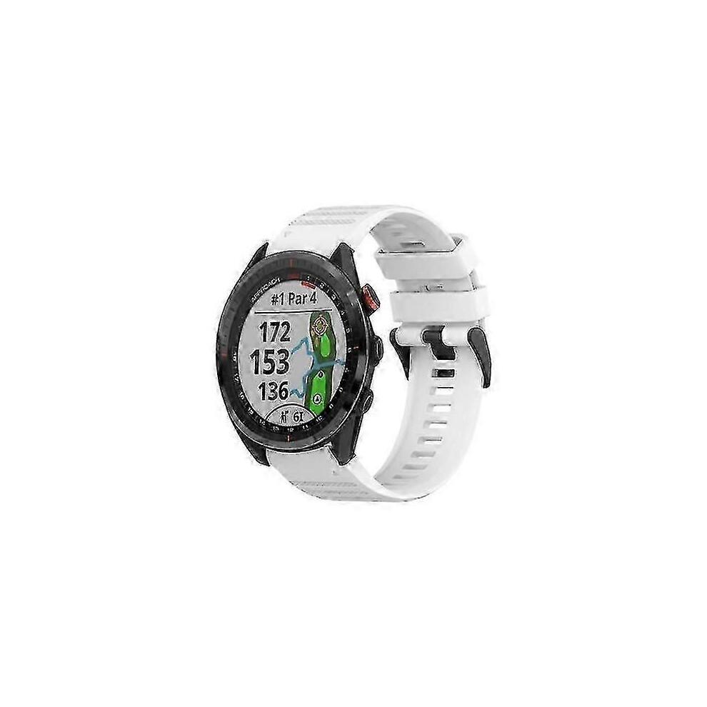 (White) For Garmin Approach S62 22mm Horizontal Texture Silicone Watch Band With Removal Tool KVGK