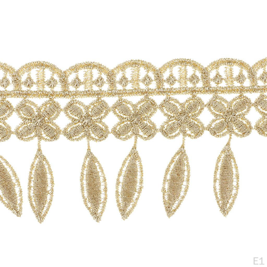 Loisirs Créatifs Couture Dentelle Florale Jaune Double Pont 2m - Largeur 40mm - Décoration Couture, Mariage, DIY Ruban Décoration Mariage