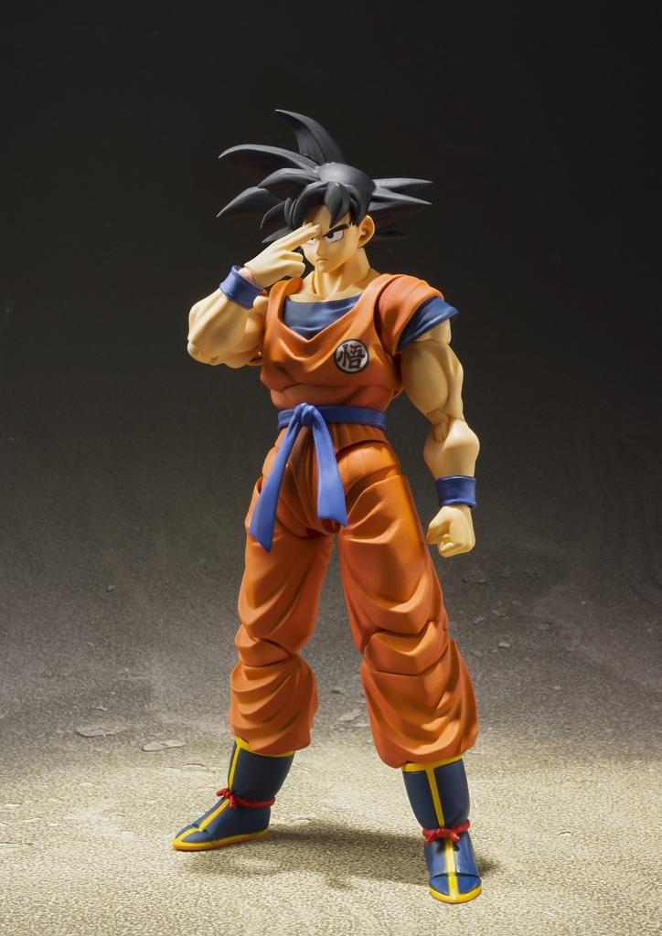 TAMASHII NATIONS Dragon Ball Son Goku Saiyan vyvýšený na Zemi 140mm Malovaná pohyblivá figurka SHFiguarts - - Přibl.. ABS a PVC
