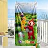 Teletubbies Personalized Text Beach Towel Super Soft Microfiber Quickdry Fabric Perfect for Traveling Yoga Camping and Swimming