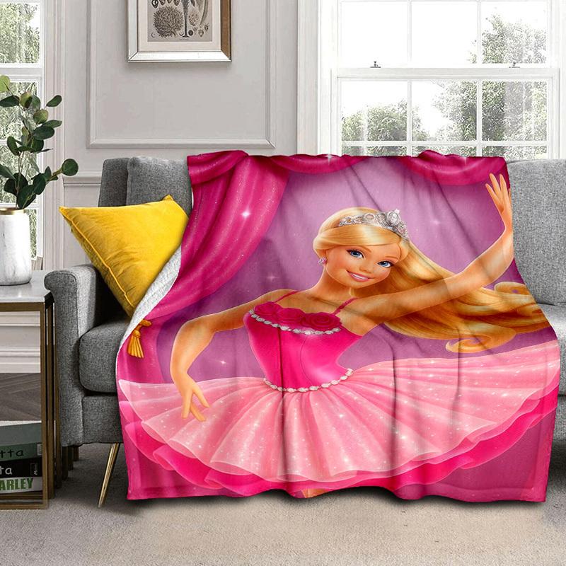 1pc Barbie in Pink Ballerina Costume Cartoon Blanket,Portable Throw for Travel & Camping, All Season Cozy Blanket,Ideal Gift