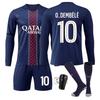 Ensemble de Maillot à Manches Longues PSG 2526 N°10 Dembele Kit de Football Version Fan Adulte
