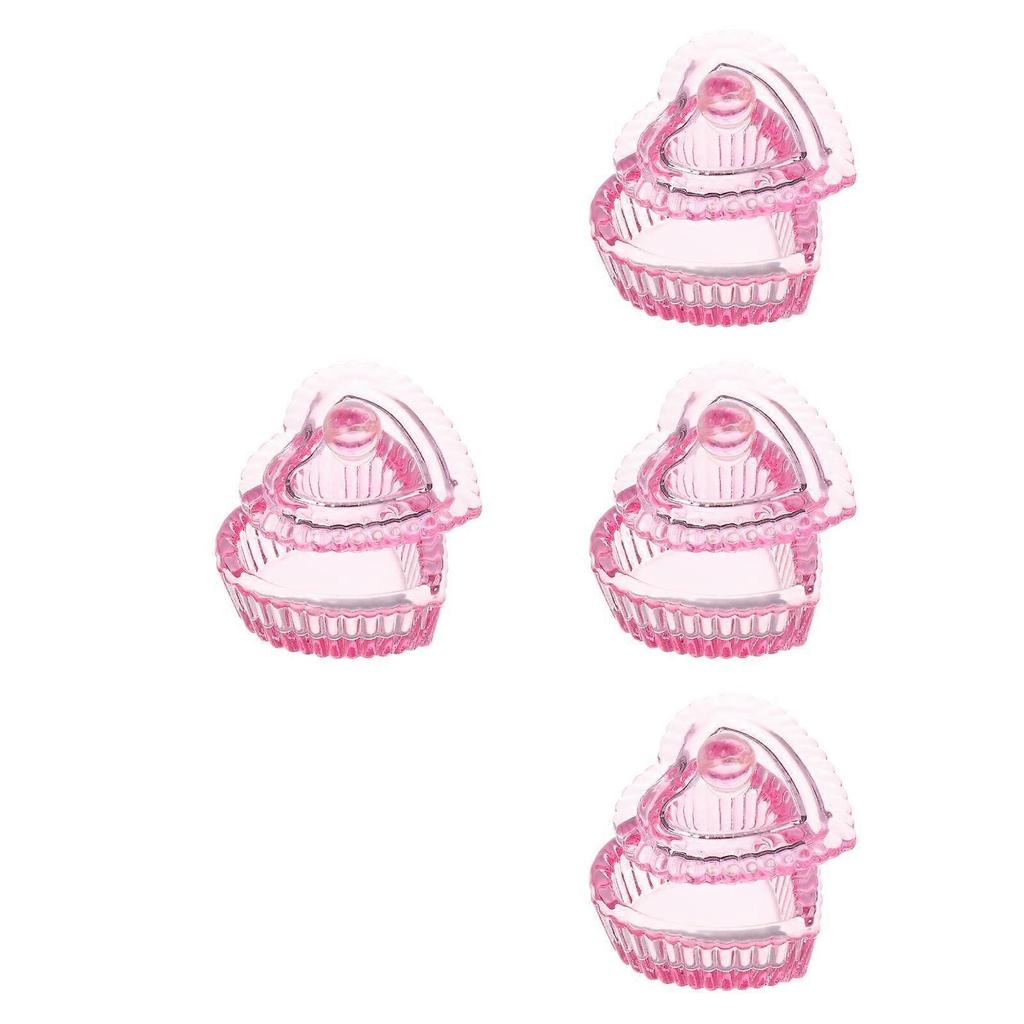 Dappen Dish for Nail Art 4Pcs Heart Shaped Glass Cups with Lid