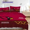 Arizona Cardinals Pattern Bedding Quilt Set Quilt Cover Pillowcase Home Decoration Birthday Gift (1 * Duvet Cover + 2 * Pillowcase, Without Core)