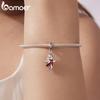 Bamoer 925 Silver Red Heart Skull Pendant Jesus Cross Beads for Women Bracelet Accessories DIY Religious Beliefs Gift