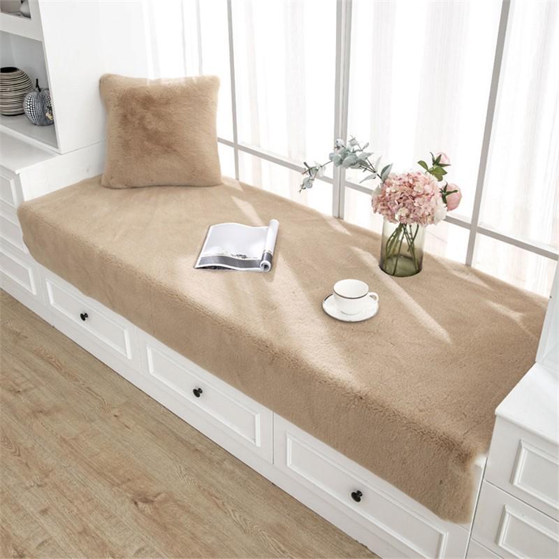 Faux Rabbit Fur Long Plush Lumbar Support Throw Pillow