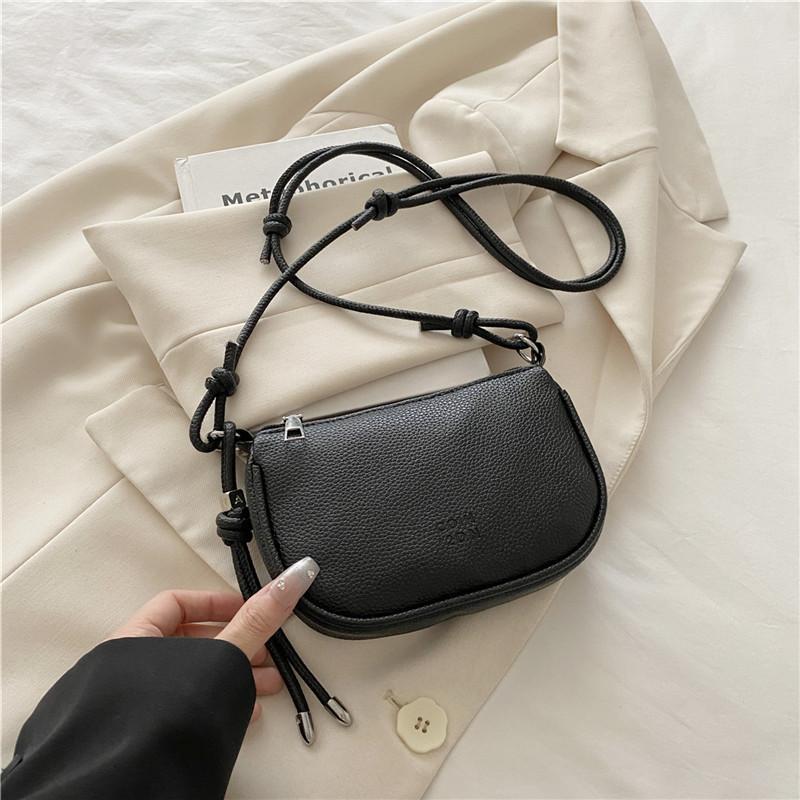 Simple Solid Color Lychee Texture Women Casual Shoulder Bag For Daily Use