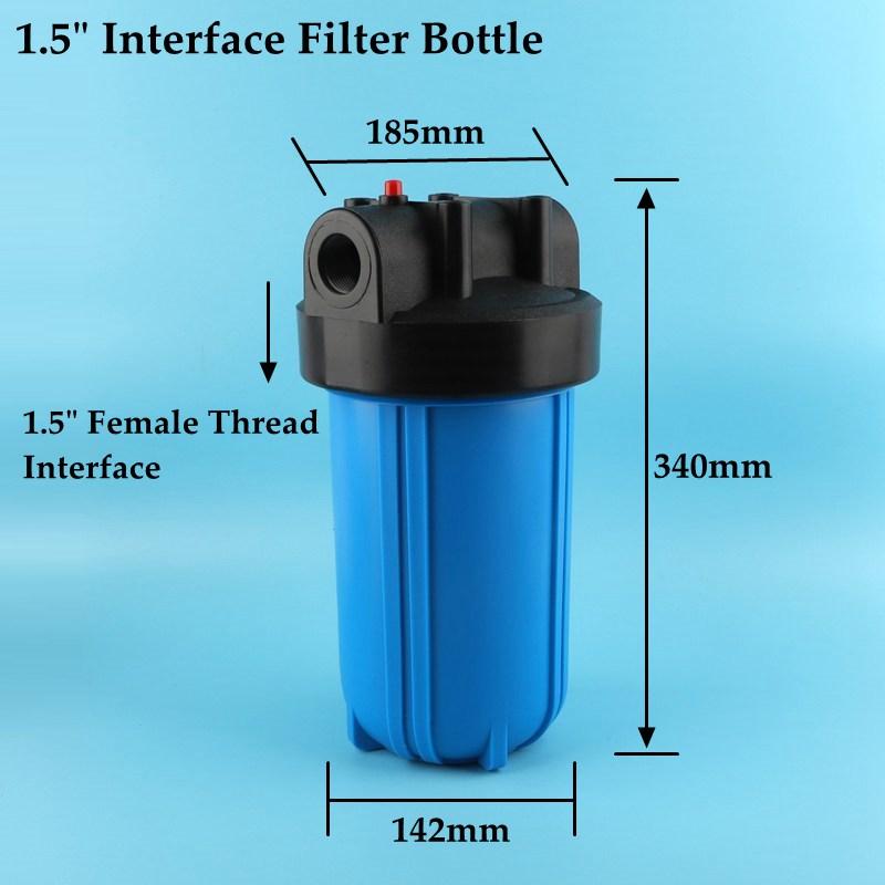 

Blue 10 Inch Large Fat Filter Bottle 1 inch 1.5 inch Large Diameter Large Flow Filter Cartridge Whole House Filter Bottle 1pc
