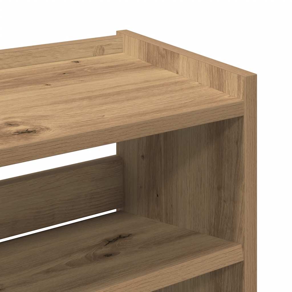 Artisan Oak Shoe Rack 60 x 25 x 81 cm Engineered Wood