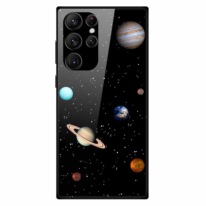 For Samsung S24 Ultra Case Tempered Glass Fashion Hard Back Cover for Galaxy S24Ultra 5G Cases Luxury Bumper S24 Plus S24 FE S24