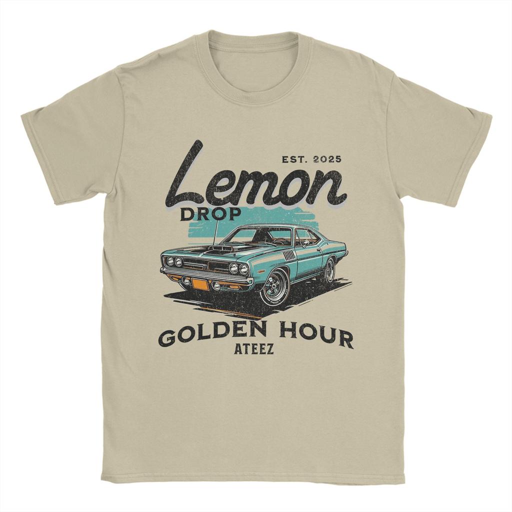 Lemon drop ATEEZ ATINY Fashion T Shirts for Men Women Golden Hour 100% Cotton Tee Shirt Clothes
