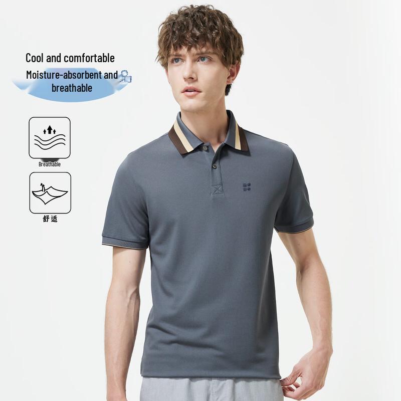 Hodo Men's Linen Silk Blend Short Sleeve Polo Shirt