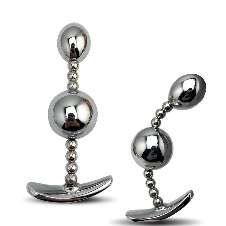 Metal Anal Beads Anal and Vaginal Plug Back Court Bolt Masturbation Device Adult Sex Product Toy