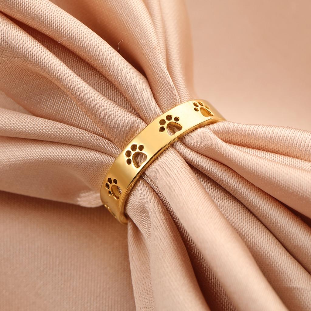 LIKGREAT Cute Hollow Cat Paw Claw Rings For Women Wedding Jewelry Vintage Fashion Animal Footprint Engagement Ring Gift 2026 New