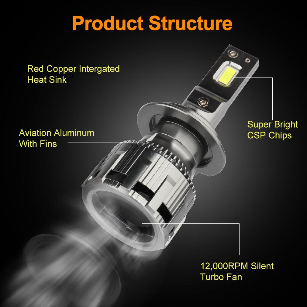 2Pcs H1 H4 HB2 9003 H7 Led Auto Lampen 60W H8 H11 Scheinwerfer Hohe Abblendlicht Lampen 10000LM 9012 Hir2 HB3 9005 HB4 9006 Auto Lichter Für Auto Scheinwerfer 6000K