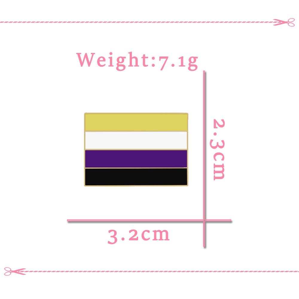 Spille Smaltate Asessuali Gay Lesbiche Badge Zaino Orgoglio LGBT Non Binario Trans Pin da Bavero Rettangolare Arcobaleno Gioielli Regali per Amici