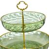Cake Stand 2 Tier Fruit Snack Plates Dessert Rack with Handle Pastry Holder Serving Tray for Home