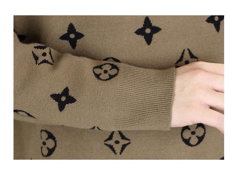 2025 European Trendy Men's Round Neck Jacquard Sweater - Korean Style Winter Knitwear