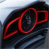 Red Carbon Fiber ABS Accessories Interior Compatible with Mazda 3 Hatchback Sedan 2014-2018 Dashboard Instrument Meter Panel Cover Trim (Color : Red)