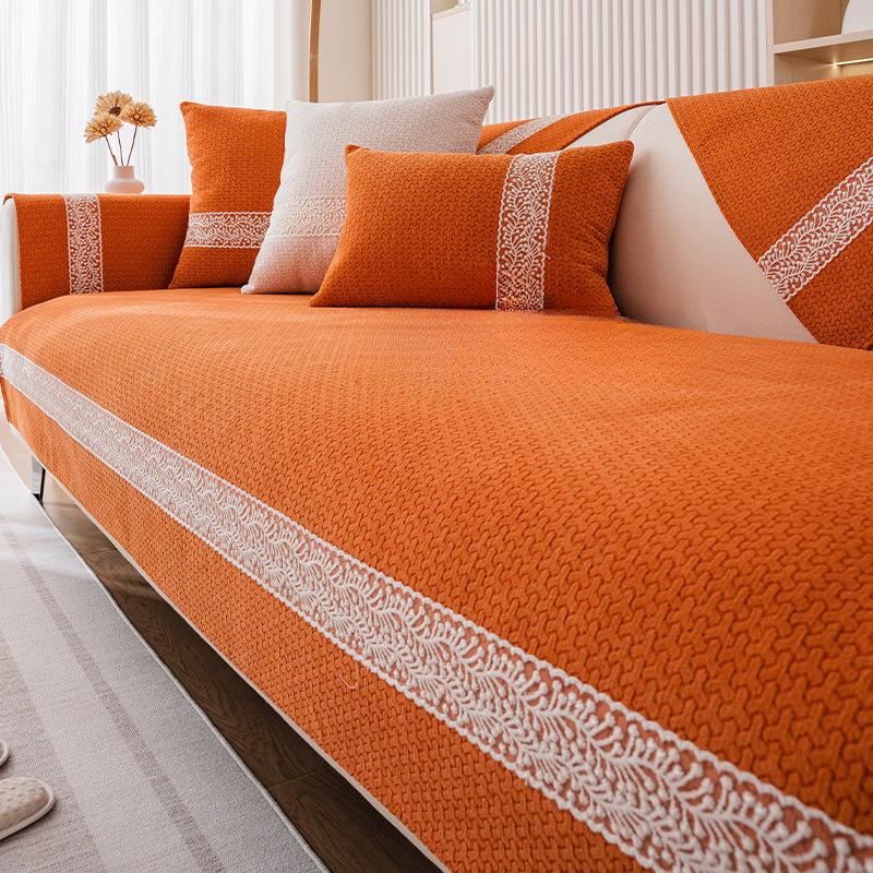 

Подушка для дивана, универсальная однотонная синель, простой корейский чехол, тканевая подушка для сиденья, кремовый цвет, подушка для сиденья, чехол для дивана 70*70