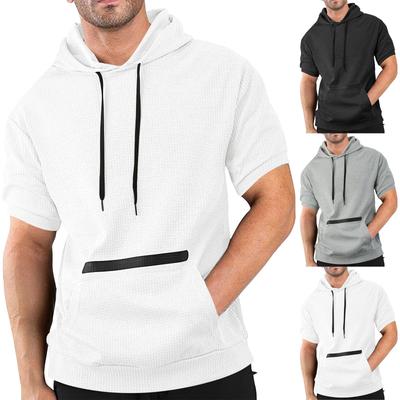 Men's Summer Casual Hooded Short-sleeved T-shirt Color Top T-shirt