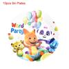 Word Party Theme Party Supplies Cup Plate Banner Cake Topper Cute Birthday Kids