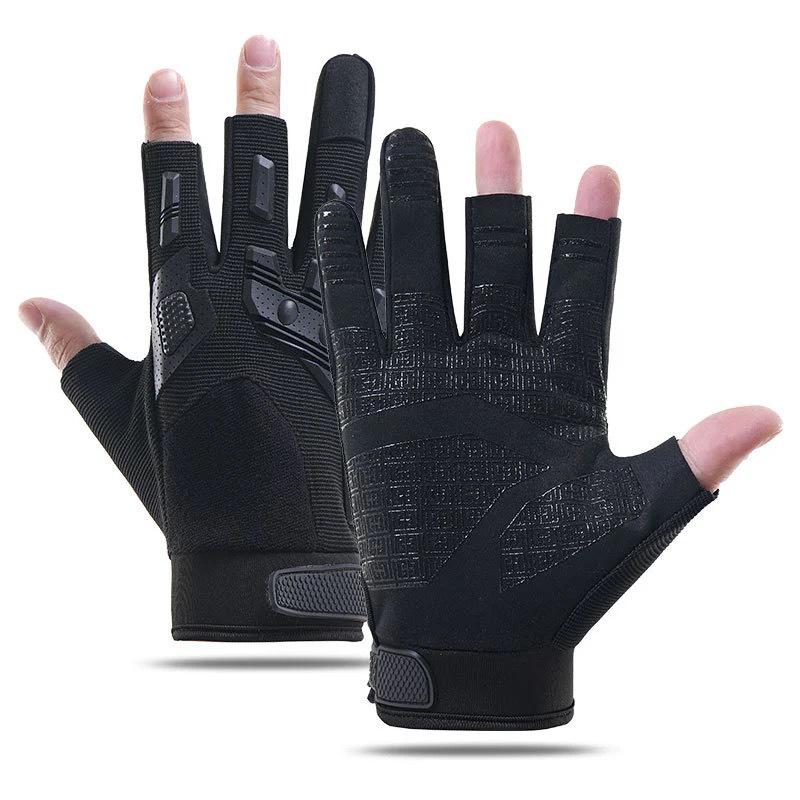 Men's Fingerless Tactical Gloves - Non-Slip Microfiber Leather for Outdoor Sports, Climbing, Training, and Cycling Protection.