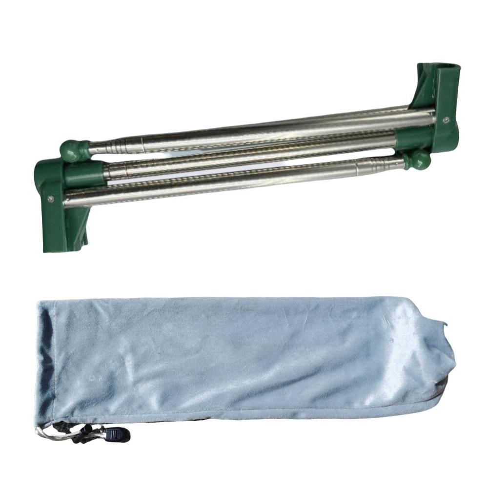 Space Saving Folding Clothes Rack Stainless Steel Collapsible Floor Stand Clothes Hanger Camping зелёный