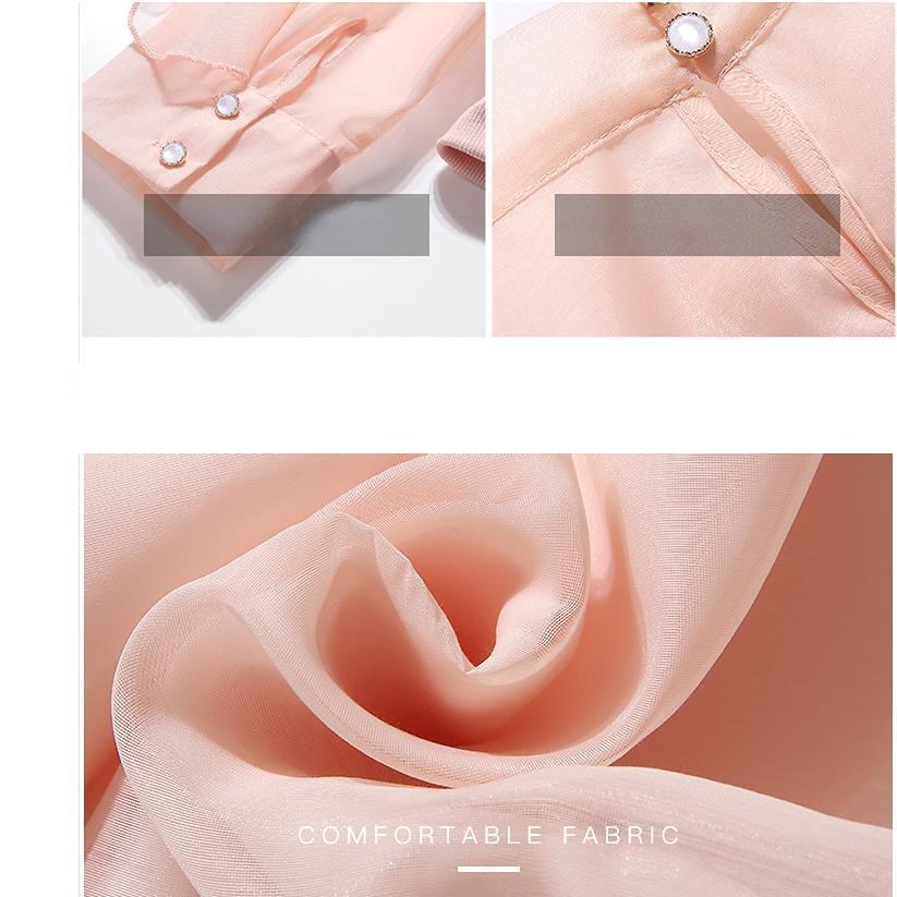 Spring Flounces Woman Chiffon Shirt Bow Formal Ruffles Dress Shirts For Women