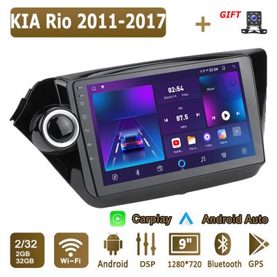 Radio samochodowe Android Carplay Dla KIA Rio 2011-2017 Odtwarzacz Multimedialny Jednostka Główna Stereo Nawigacja GPS BT WIFI 2+32GB