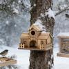 Vogelhäuser für den Außenbereich Holz Natur Rustikal Nistplatz Meisen Vogelhaus zum Nisten Füttern Züchten Garten Baum Balkon Terrasse