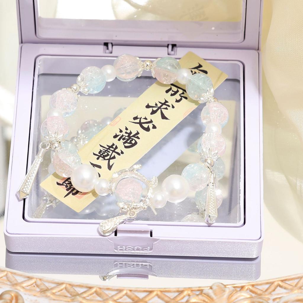 Original Design Pearl Mermaid Tears Super Immortal Starry Sky Beaded Bracelet Female Niche Sweet Mori Girlfriend Versatile Bracelet