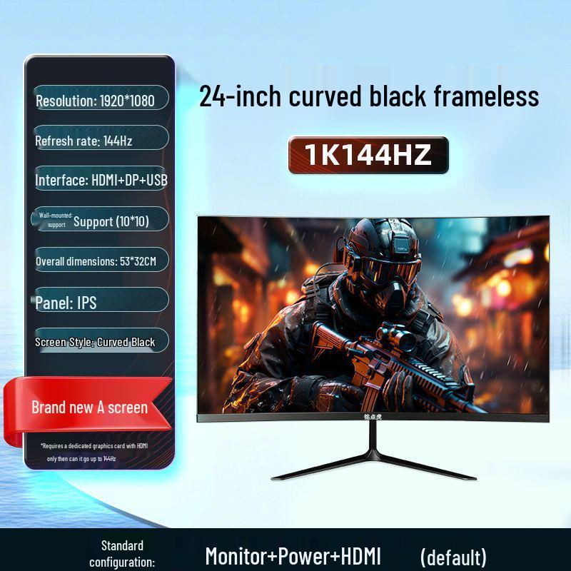 New 27-inch 2K 144Hz Curved Gaming Monitor - Ultra-Thin Bezel-Less Design