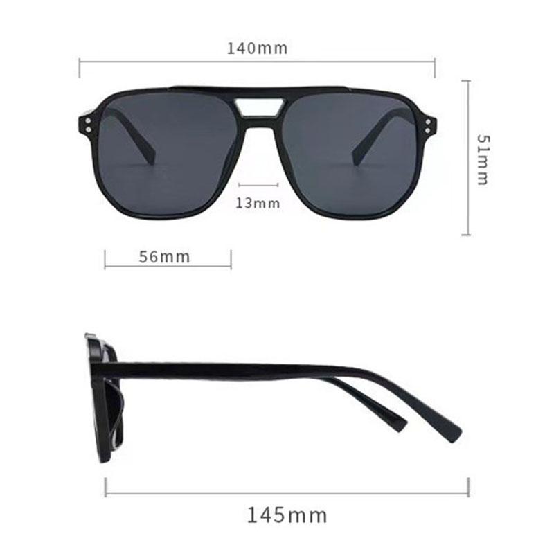 Fashionable Large Frame Double Beam Sunglasses For Men And Women, Slimming And Sun Protection Sunglasses 8618