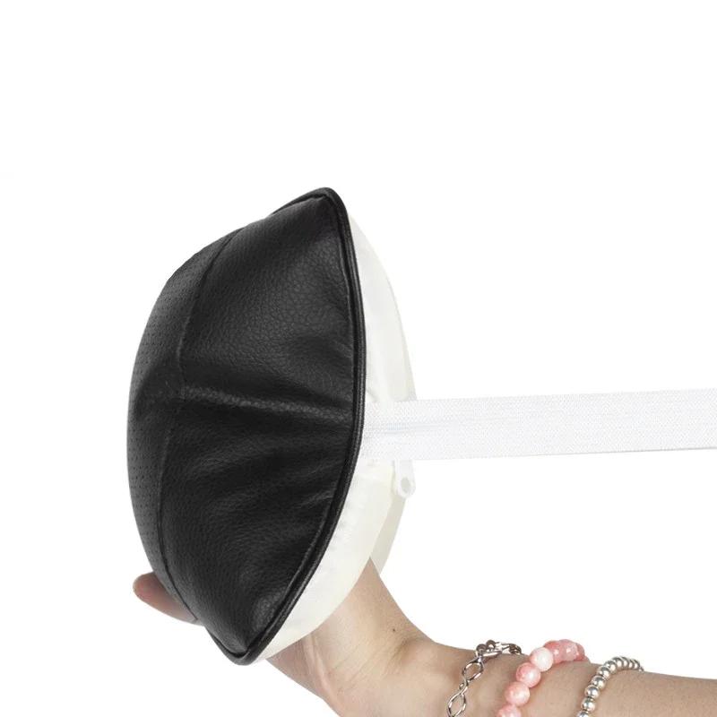 Araba Boyun Yastıkları Her İki Tarafı Pu Deri 1 Adet Paket Baş Desteği Baş Ağrısı Giderici Dolu Elyaf Evrensel Araba Yastığı