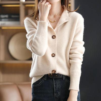 Elegant Knitting Cardigan Women Vintage Luxury Design Winter Sweater Harajuku Trend Loose Button Oversized Casual Solid Pullover