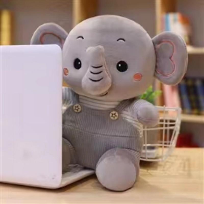 23/32cm Cute Elephant With Rompers Plush Toy Soft Stuffed Home Decoration Grab Machine Doll Throwing Doll Children's Gift